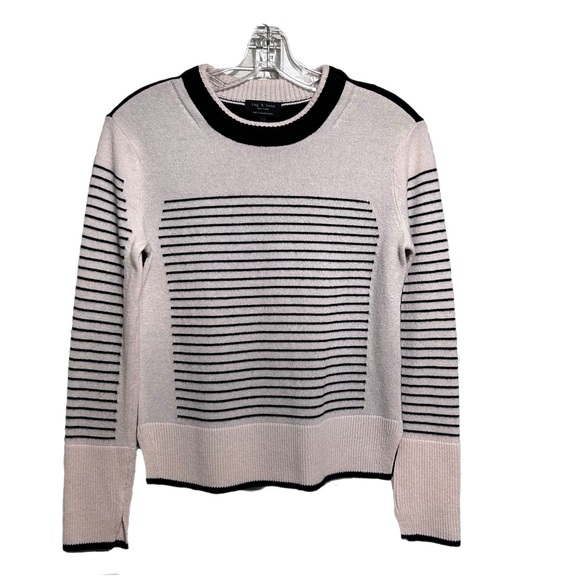 Rag & Bone Masie Striped Crewneck Cashmere Sweater As Seen on Veep Quiet Luxury - Picture 3 of 9